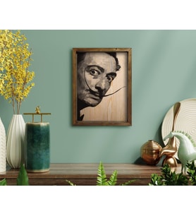 BK Home Salvador Dali Tasarımlı Doğal Masif Ahşap Çerçeveli Tablo-34