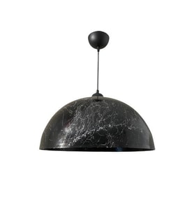 Dylight Retro Siyah Mermer Desenli Dekoratif Tekli Rustik Metal Sarkıt Avize 40 Cm