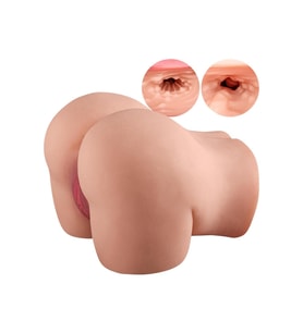 Masturbator Nadya - Realistik anl Vajinal 2 in 1 Titreşimli Suni Kalça Vajina