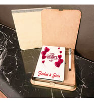 En Güzel Sevgili Hediyesi Ahşap Kutulu Defter Kalem Set 015