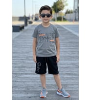 Brage Striker Yazı Desenli Erkek Çocuk Şortlu Takım