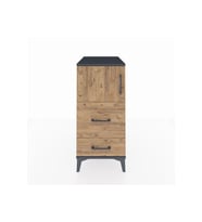Kronos Komodin Tek Raflı 2 Çekmeceli Tek Kapaklı 44x59x96 Antrasit-Çam