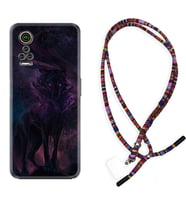 General Mobile GM 21 Pro GM 22 Pro Plus Kılıf Boyun Asklı Rasta Silikon Black Purple Wolf 1791
