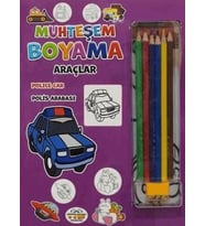 Muhteşem Boyama - Araçlar + 6lı Boya Kalemi