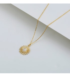 925 Ayar Gold Güneş Gümüş Kolye