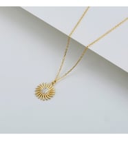 925 Ayar Gold Güneş Gümüş Kolye
