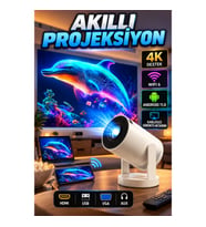 Android 11 Akıllı Projeksiyon – Kablosuz Görüntü Aktarımı HDMI USB VGA Bağlantılı
