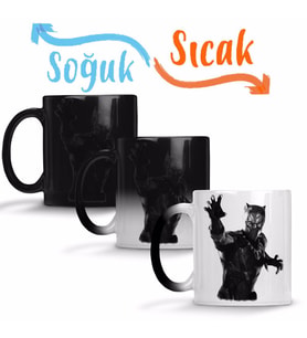 Black Panther Pantera Negra 04 Sihirli Kupa Bardak Porselen