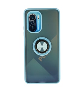 Xiaomi Redmi K40 Kılıf Montreal Yüzüklü Silikon Kapak - Buz Mavi