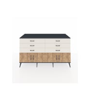 Kronos Konsol 2 Raflı 6 Çekmeceli 4 Kapaklı 176x59x99 Antrasit-Çam/Aytaşı
