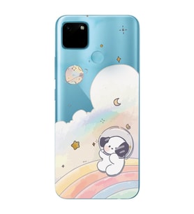 Realme C21Y/C25Y Uyumlu Sevimli Köpek Desenli Şeffaf Telefon Kılıfı