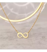 Kişiye Özel 925 Ayar Gümüş Sonsuzluk Kolye (Gold)