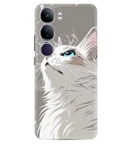 Vivo V40 Lite Kılıf Boutique Baskılı Resimli Beyaz Kedi Pcode -061