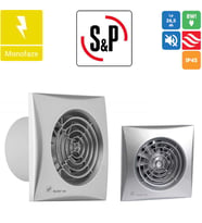 Soler & Palau Silent 100 CRZ Silver Renk Kanal 100mm m³/h 95 dB 26.5 Sessiz Tasarruflu Ortam Havalandırma Fanı AGMair agm sp tasarruf