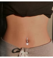 Deliksiz Kalp Sallantılı Fake Çelik Göbek Piercing