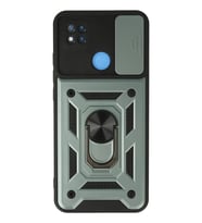 Newface Xiaomi Redmi 9C Kılıf Pars Lens Yüzüklü Silikon - Yeşil