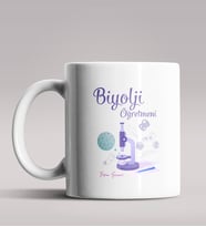 Kişiye Özel Biyoloji Öğretmeni Tasarımlı Beyaz Renk Kupa Bardak 3