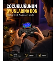 Lexroo 2.4 İnç HD Renkli Ekranlı 500-in-1 Taşınabilir Retro Oyun Konsolu