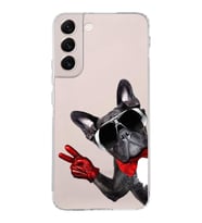 PrintiFy Samsung Galaxy S22 Plus ile Uyumlu 1mm Slim Fit Köpek 2 050e Baskılı Şeffaf  Kılıf