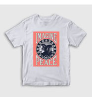 Presmono Unisex Çocuk Beyaz Peace Beatles John Lennon T-Shirt 34983tt