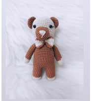 Kahve Miniş Ayıcık Uyku Arkadaşı Amigurumi Organik Oyuncak