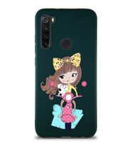 Xiaomi Redmi Note 8 Soft Premier Kapak Vespagirl Tasarımlı Silikon Kılıf - Yeşil (Şeffaf)