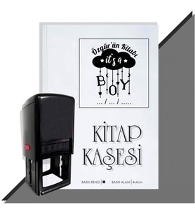 Kişiye Özel  İt's A Boy Tarihli Kitap Kaşesi (Siyah)