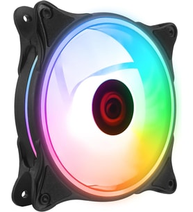 GLARE F50 12cm Rainbow LED Kasa Fanı 38CFM 1200RPM 3P+4P Molex Soketli Siyah