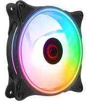 GLARE F50 12cm Rainbow LED Kasa Fanı 38CFM 1200RPM 3P+4P Molex Soketli Siyah