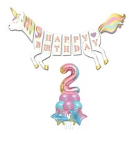 Unicorn 2 Yaş Happy Birthday Gökkuşağı