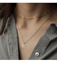 Tasarım Yıldız Kolye 925K Gümüş (Gold)