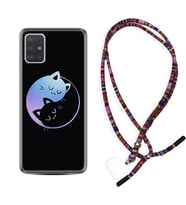 Samsung a71 A72 A73 A7 A9 2018 C7 C9 Kılıf Boyun Asklı Rasta Silikon Love Cats 1604