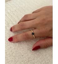 Siyah Yoncalı Gold Yüzük