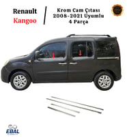 Renault Kangoo Krom Cam Çıtası 4 Parça 2008-2021 P. Çelik