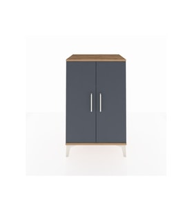 Hyperion Komodin 2 Raflı 2 Kapaklı 60x44x96 Çam-Antrasit