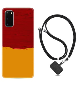 Samsung A02S A03S A10 A12 A13 A21S A22 Kılıf Boyun Askılı Silikon Sarı Kırmızı Boya 1708