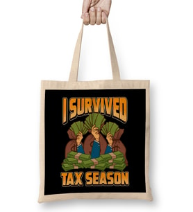 Funny Accounting I Survived Tax Season Accountant Bez Çanta Uzun Saplı