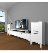 Decoraktiv Ekoflex On2 Slm Silver Tv Ünitesi Tv Sehpası - Parlak Beyaz