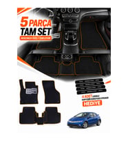 e-biz HONDA CİVİC-FK-HATCHBACK 5 KAPI (2006-2012) Uyumlu EVA Oto Paspas Metal Topukluklu Siyah-Kahverengi