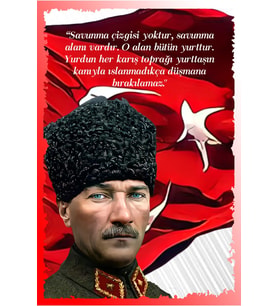 Mustafa Kemal Atatürk Yazılı Ahşap Tablo/poster