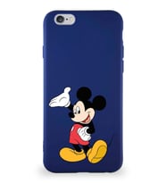 Apple iPhone 6S Soft Premier Kapak Mickey Mouse-C Tasarımlı Silikon Kılıf - Lacivert (Şeffaf)