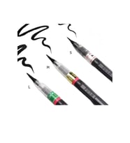 Brush pen, hazneli fırça uçlu kalem, çini, seramik, tahrir fırçası, tahrir kalemi, 3 Adet-S-M-L