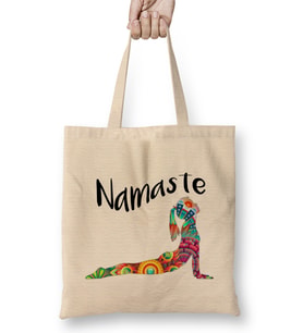 Mditation Yoga Namaste Bez Çanta Uzun Saplı