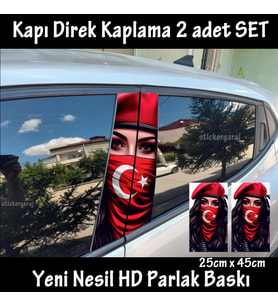 kadın özel tim asker tr ayyıldız folyo - 2kapı için 2adet sticker kaplama - tuning modifiye