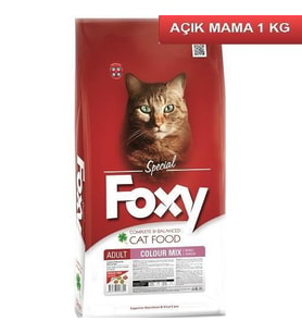 Foxy 30/12 Colour Mix Renkli Taneli Kedi Maması 1 Kg AÇIK