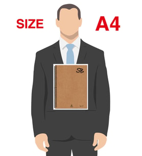 Lexroo SB A4 70 Yp. Defter Kraft Kapak Spiralli Hafif Kağıt KARELİ 140 Sf.