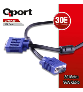 QPORT 30metre Q-VGA30 VGA Görüntü Kablosu