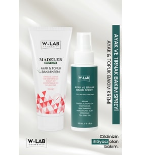 W-Lab Cosmetics Ayak Topuk Bakım Kremi 100 ML ve W-Lab Cosmetics Ayak Tırnak Bakım Spreyi 100 Ml