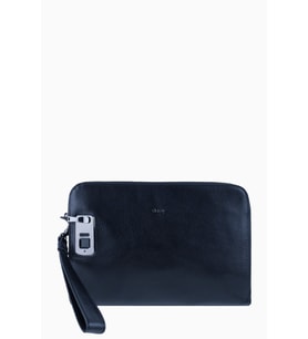 Damy Hakiki Deri Unisex Parmak Okuyuculu El Çantası 8413 - Lacivert