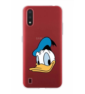 Samsung Galaxy A01  Kapak Donald Duck Tasarımlı Şeffaf Silikon Kılıf